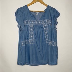 Old Navy embroidered chambray, SZ XL